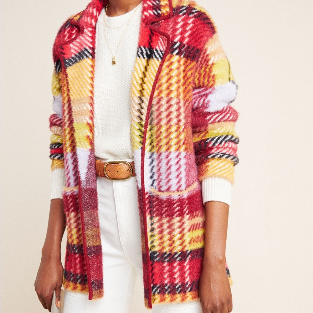 Anthropologie Multicolor Plaid Jacket